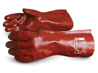Guantes Superior Glove Chemstop ™ Soporte de guantelete de PVC de 14 "