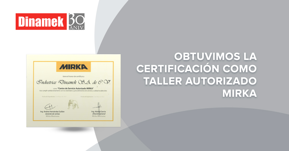 Estamos certificados como Centro de servicio autorizado Mirka