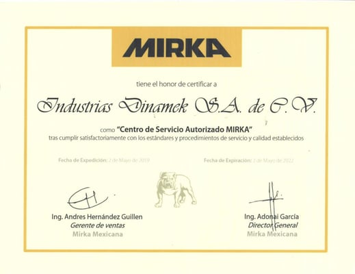 certificado mirka