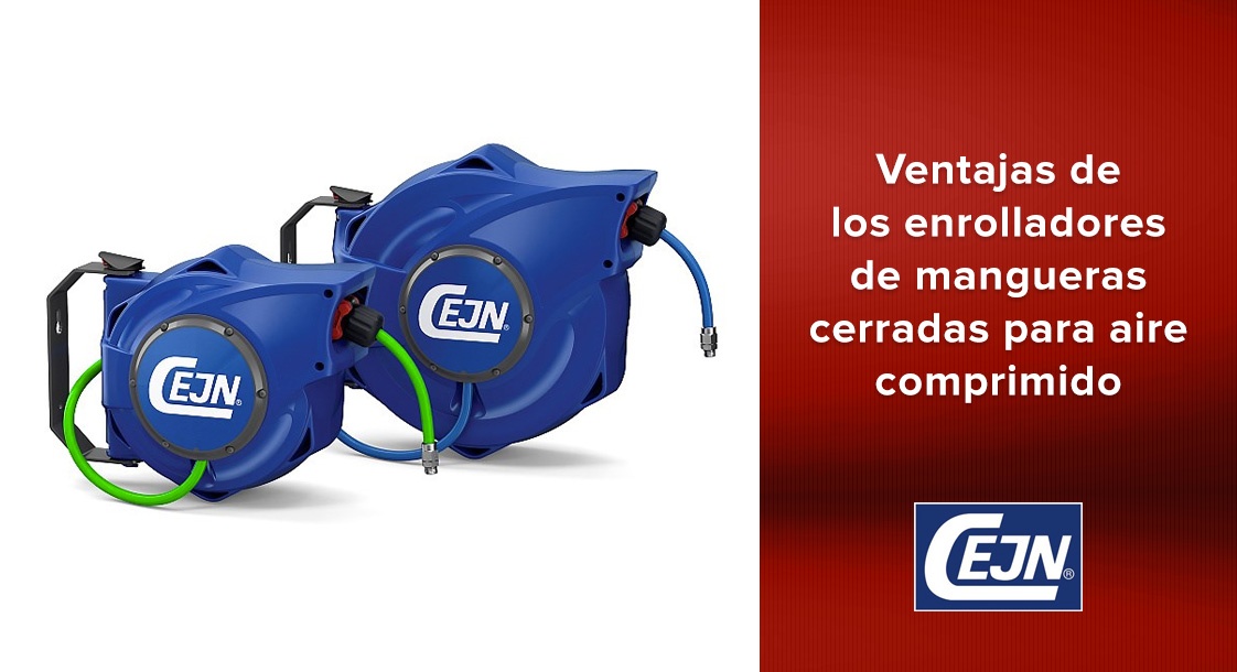 Ventajas de los enrolladores de mangueras cerradas para aire comprimido de CEJN